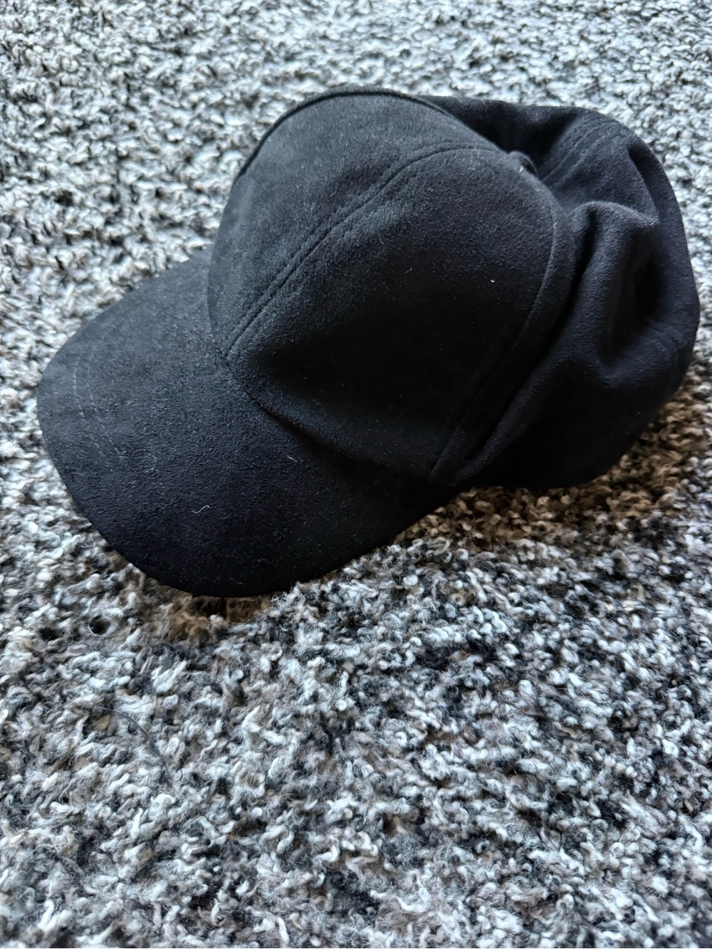 Express Black Suede-Look Baseball Cap